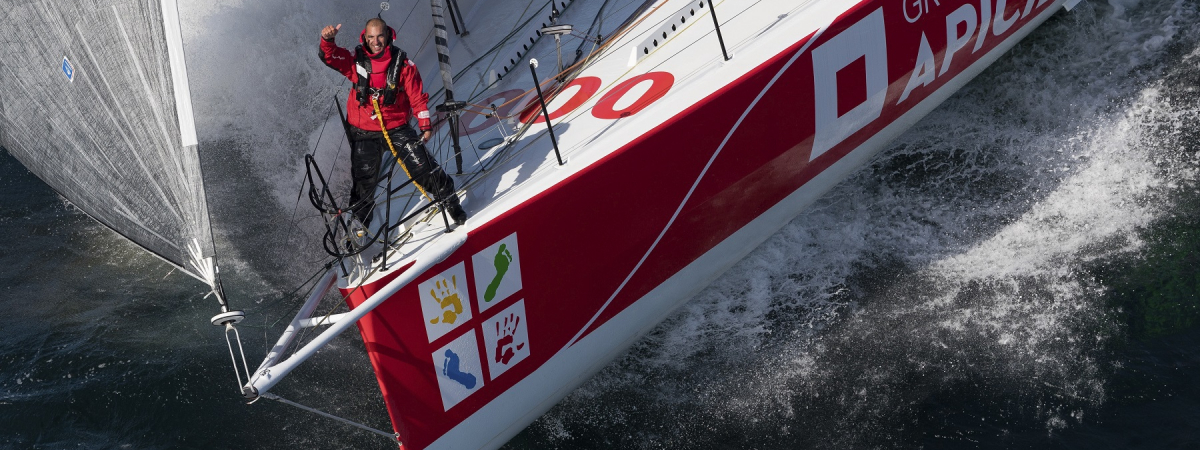 Damien Seguin 6ème de la Route du Rhum 2018 sur l'Imoca Groupe Apicil